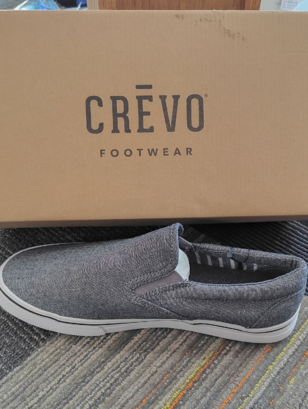 Crevo Gray Canvas Slip-On Loafer